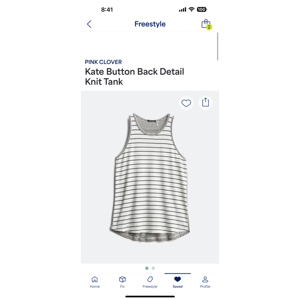 Women's Pink Clover Striped Knit Tank Top Size L White Black